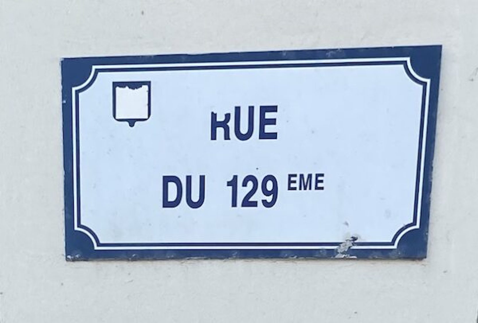 Panneau Rue du 129eme Le Havre