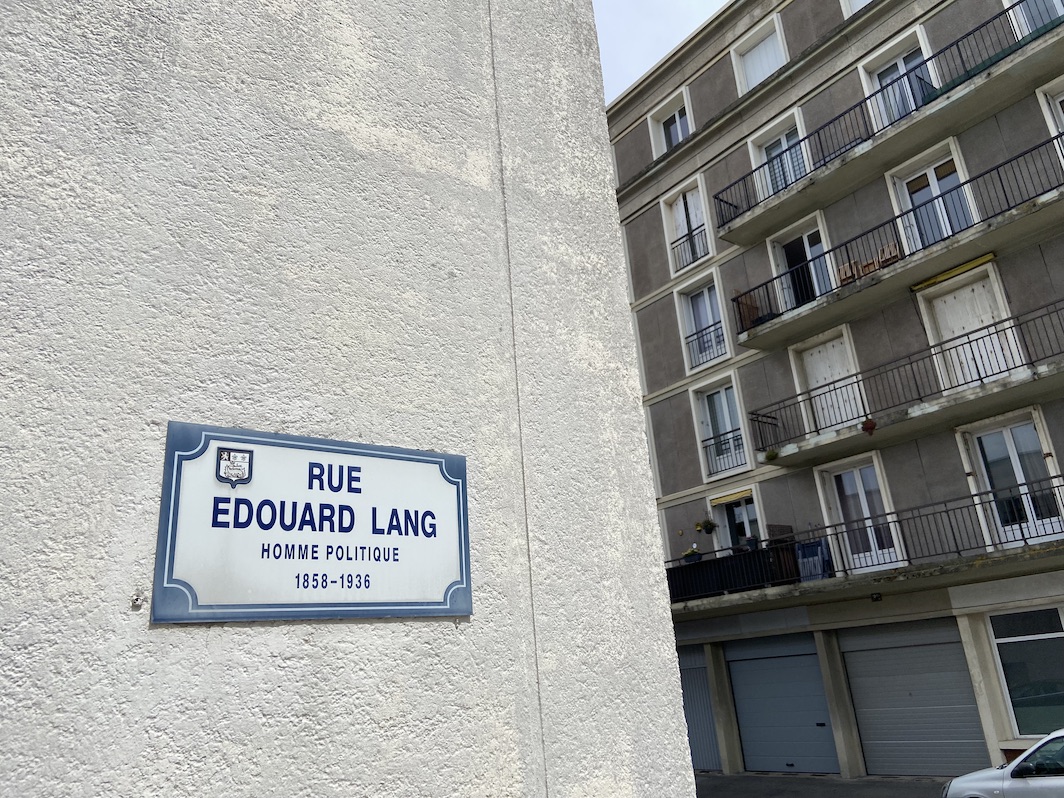 Panneau Rue Edouard Lang Le Havre