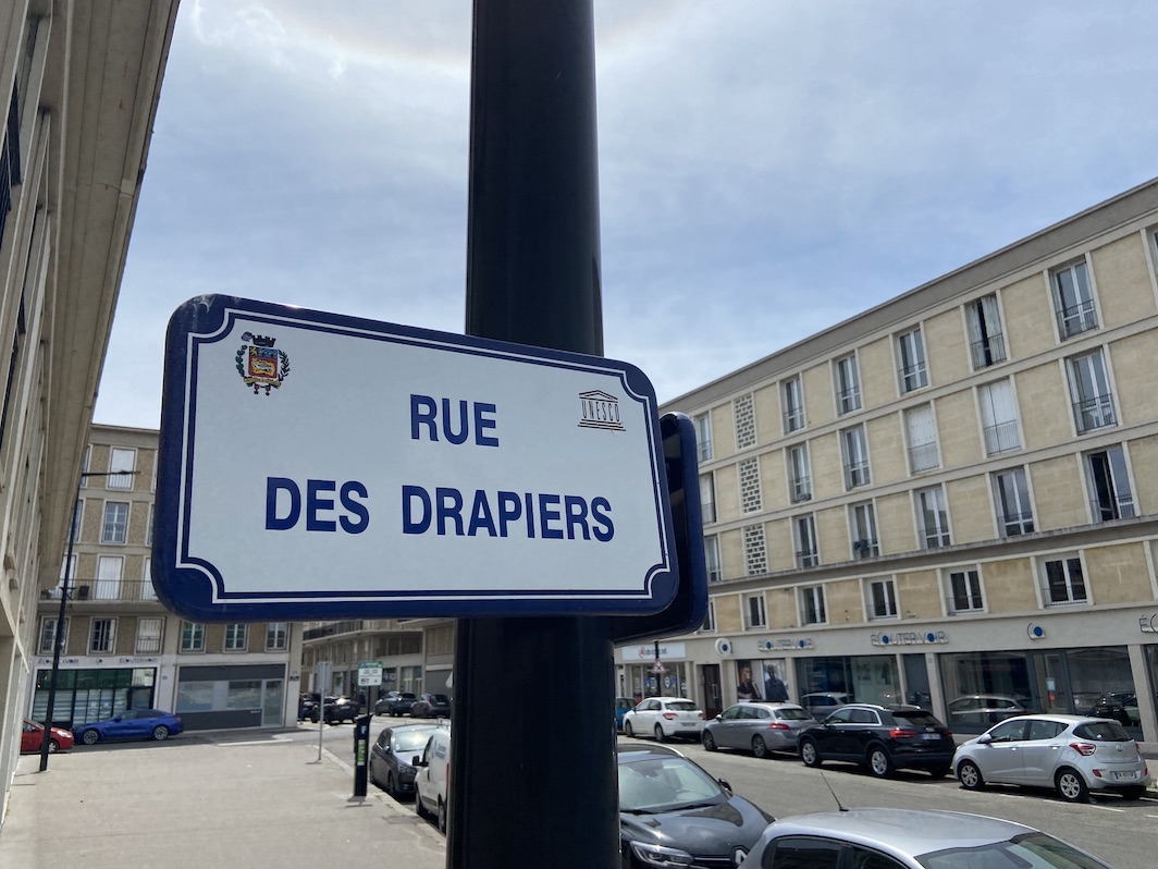 Panneau Rue des Drapiers Le Havre