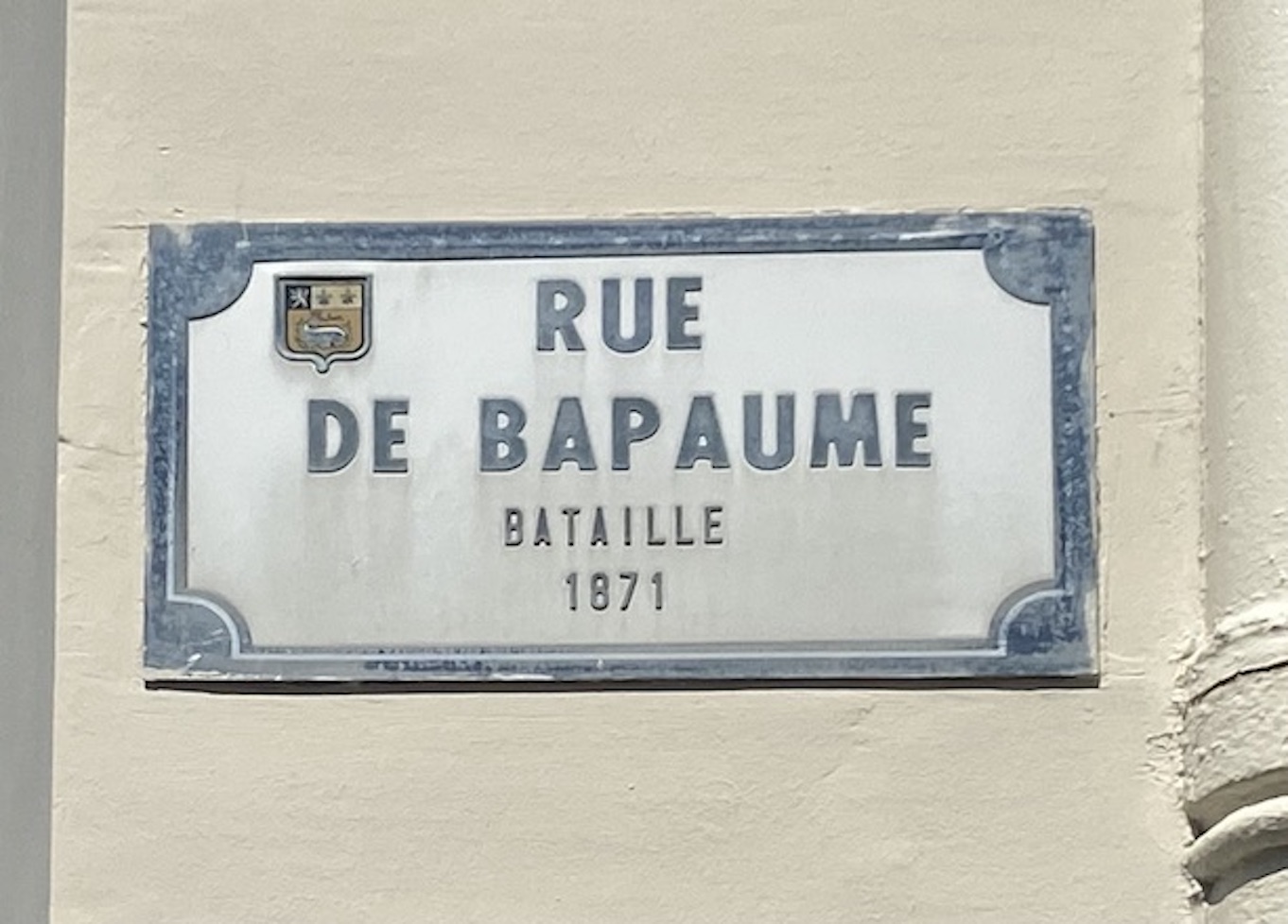 Panneau Rue de Bapaume Le Havre