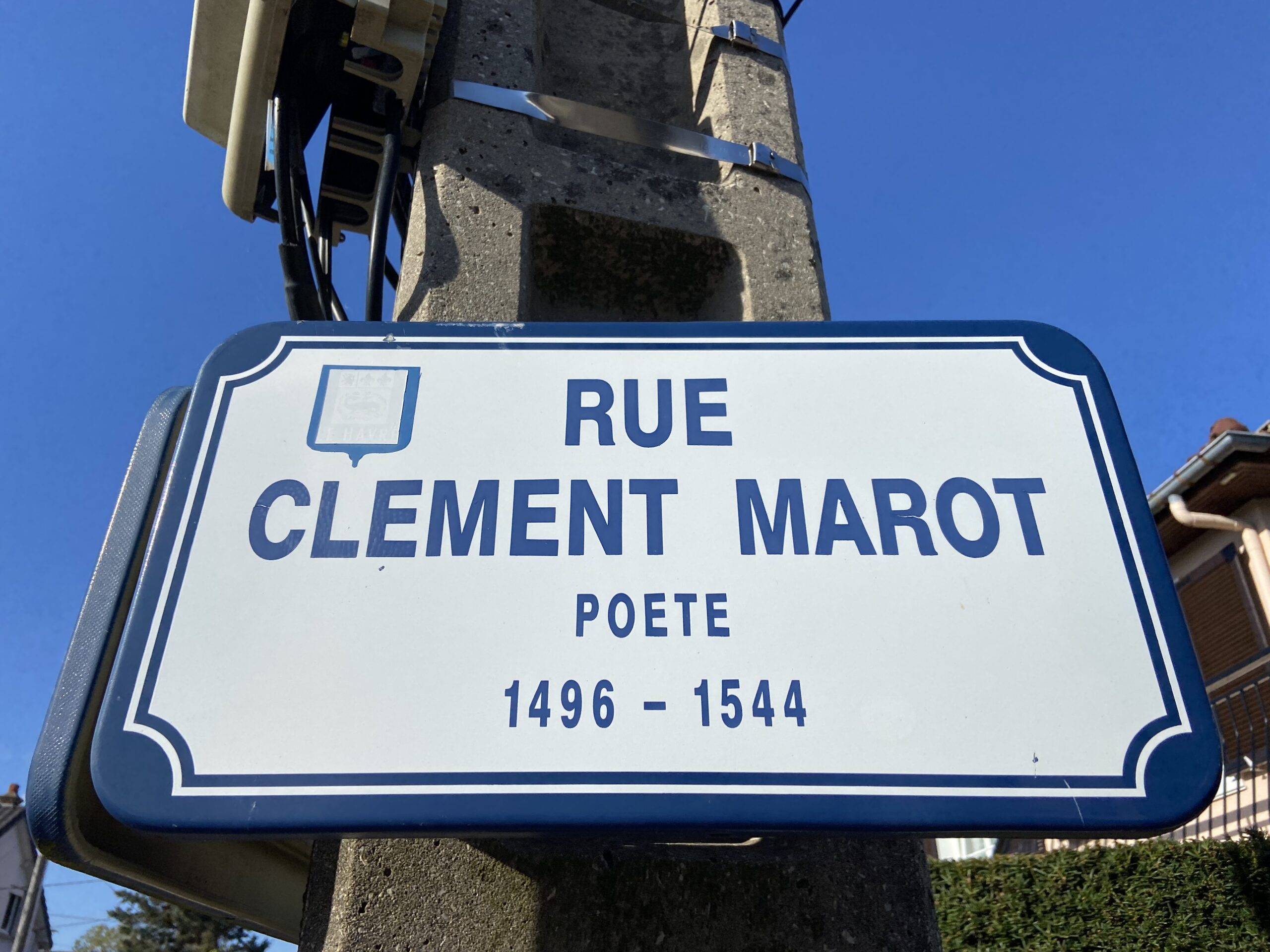 Panneau Rue Clément Marot Le Havre